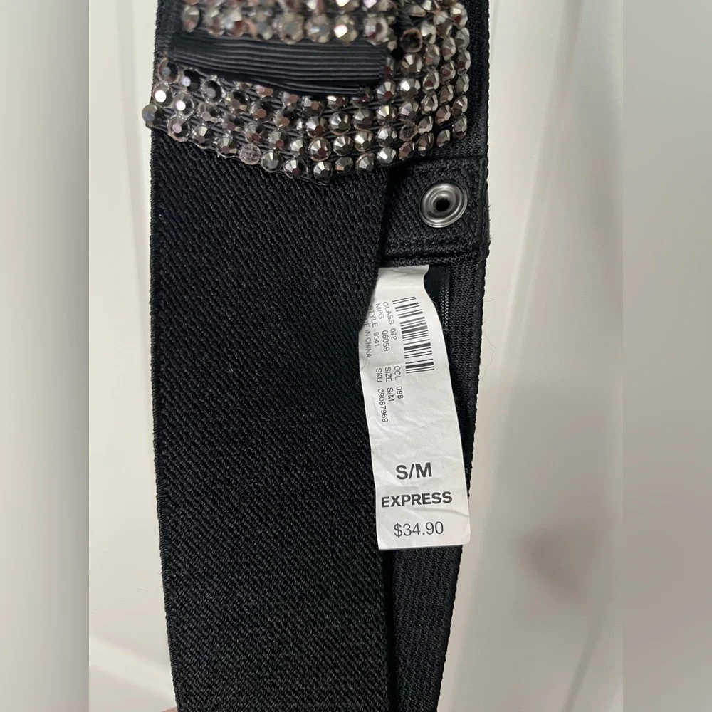 Express Black Rhinestone Bow Belt - Picture 3 of 3